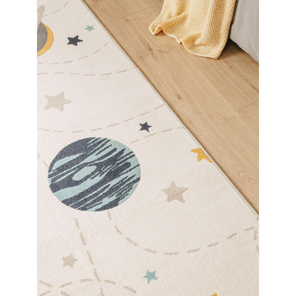 Thumbnail - Lytte Kinderteppich, Creme, Textil, Planet/Universum, Rechteckig, 120x170 cm, Oeko-Tex® Standard 100, wasserabweisend, T...