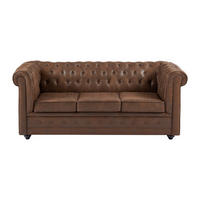 SCHLAFSOFA - 3 Personen - Stoff - Braun - - Braun, Textil (207/85/89cm) - Vente-Unique
