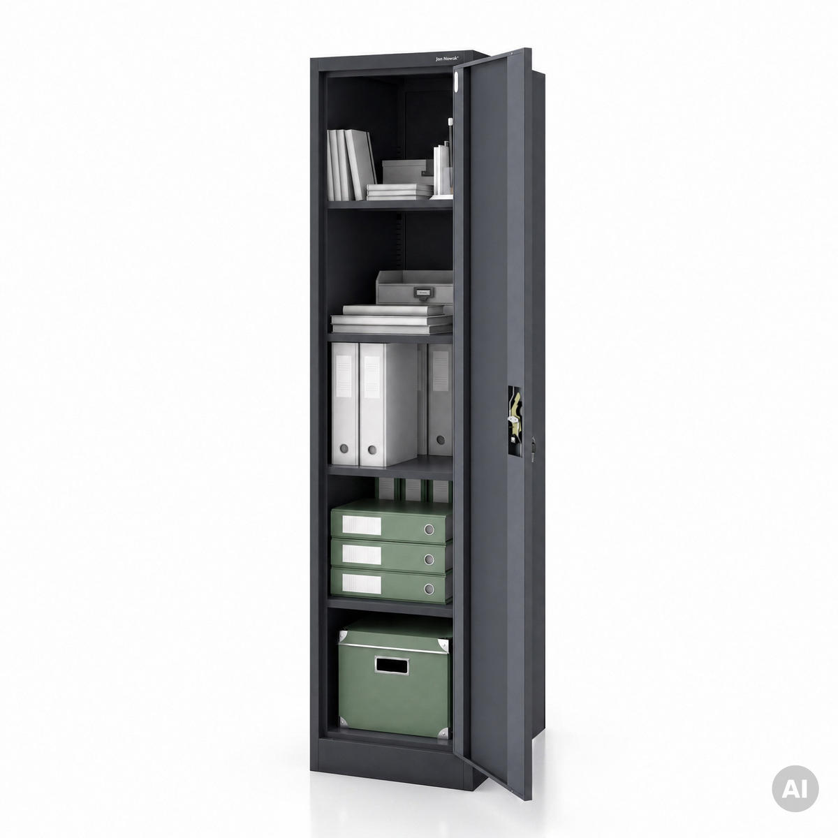 AKTENSCHRANK ALEX D600 - Anthrazit, Metall (45/185/60cm) - Jan Nowak