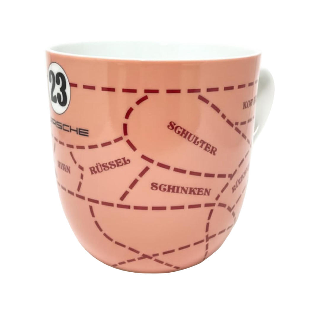 SAMMLERTASSE 917 Sau Rosa 500 ml, Porzellan, limitierte Edition, Motorsport Design, Kaffeebecher, Trinktasse, Sammlerartikel, Geschenkidee - Rosa, Keramik (0.5L) - Porsche