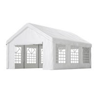 KLEINGARAGE aus Stahlrohr & PE-Oxford 601x400x281 cm in Weiß - Weiß, Metall (400/281/601cm) - Modfu