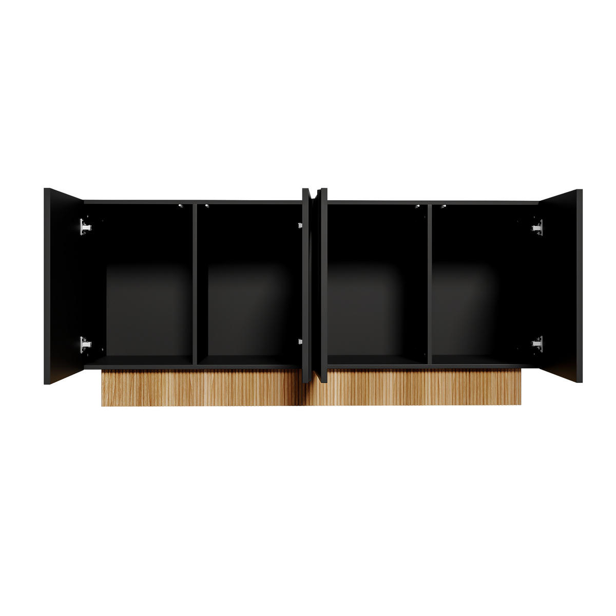 SIDEBOARD Schwarz-Holzfarbe 160/38/75 cm - Schwarz, Holzwerkstoff (160/75/38cm) - PANGIVO