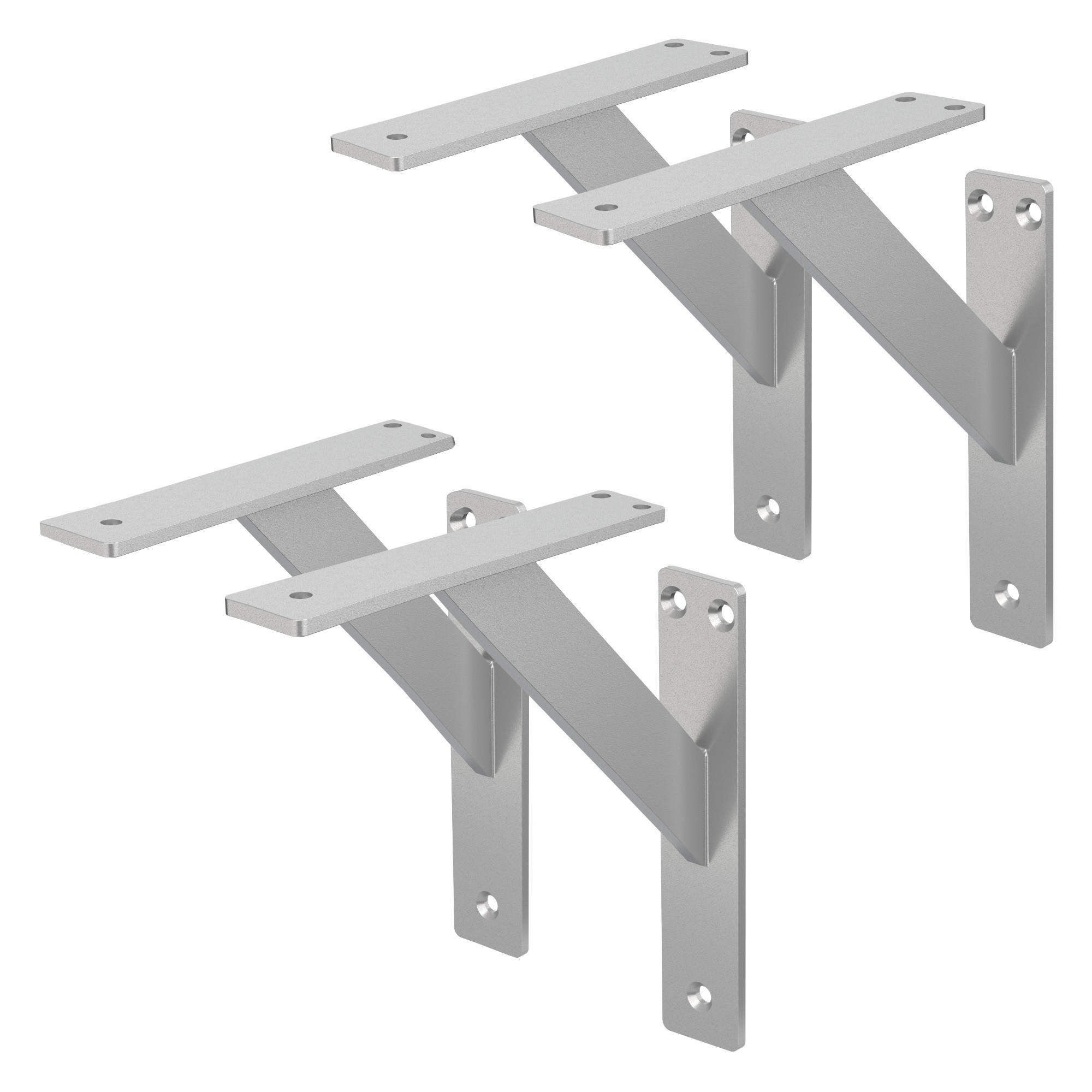 REGALTRÄGER 2er Set - Silberfarben, Metall (18/3/18cm) - ML-DESIGN