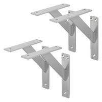 REGALTRÄGER 2er Set - Silberfarben, Metall (18/3/18cm) - ML-DESIGN