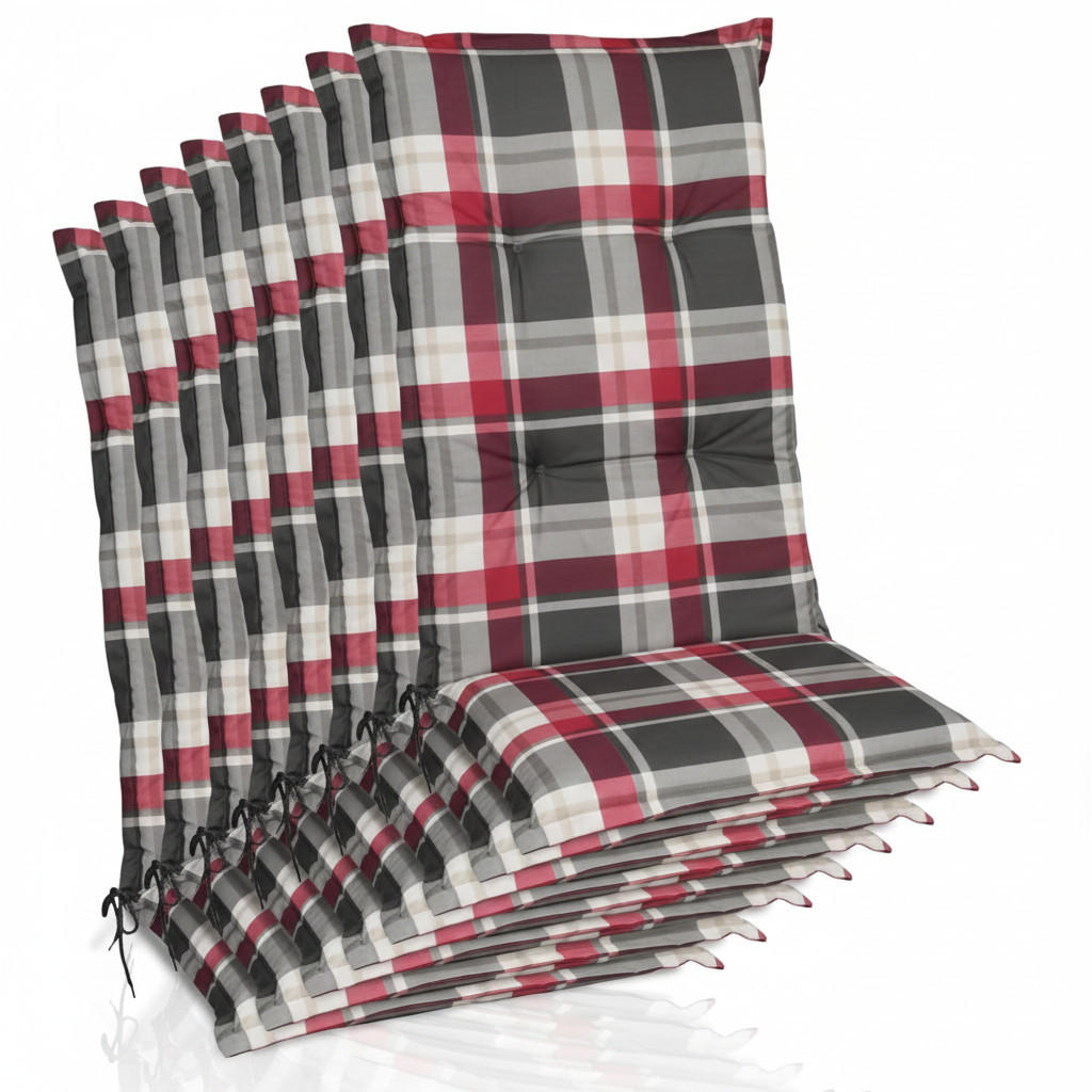 HOCHLEHNERAUFLAGE Sunny RK 120x50x6cm Bordeaux Kariert (8tlg) - Bordeaux, Textil (50/6/120cm) - Beautissu 
