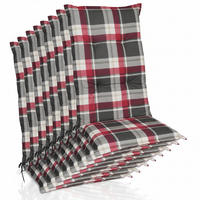 HOCHLEHNERAUFLAGE Sunny RK 120x50x6cm Bordeaux Kariert (8tlg) - Bordeaux, Textil (50/6/120cm) - Beautissu 