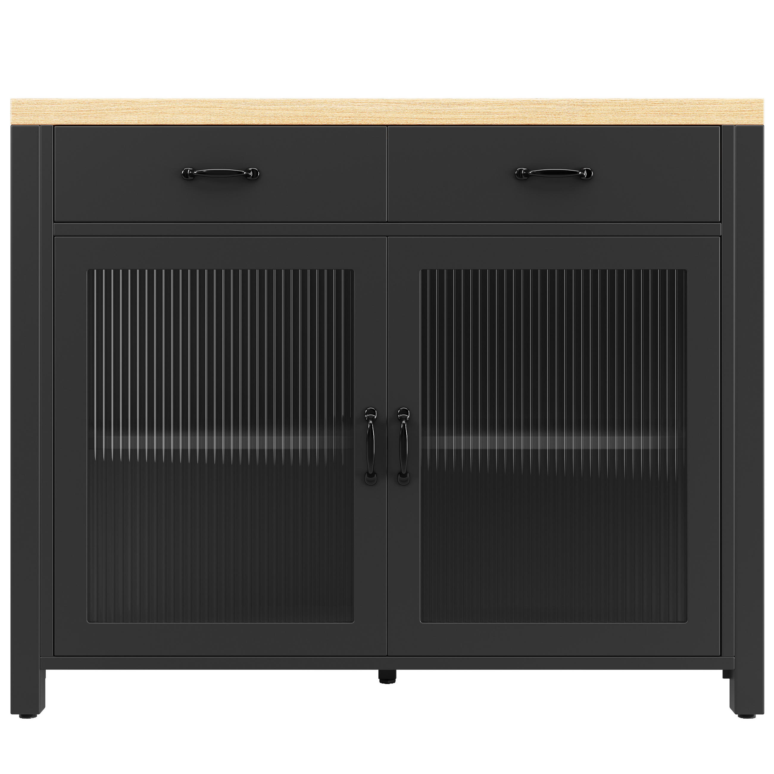 KÜCHENINSEL LED Stehtisch Küchenarbeitsplatte Schwarz - Schwarz, Glas (100/90/80cm) - FLIEKS