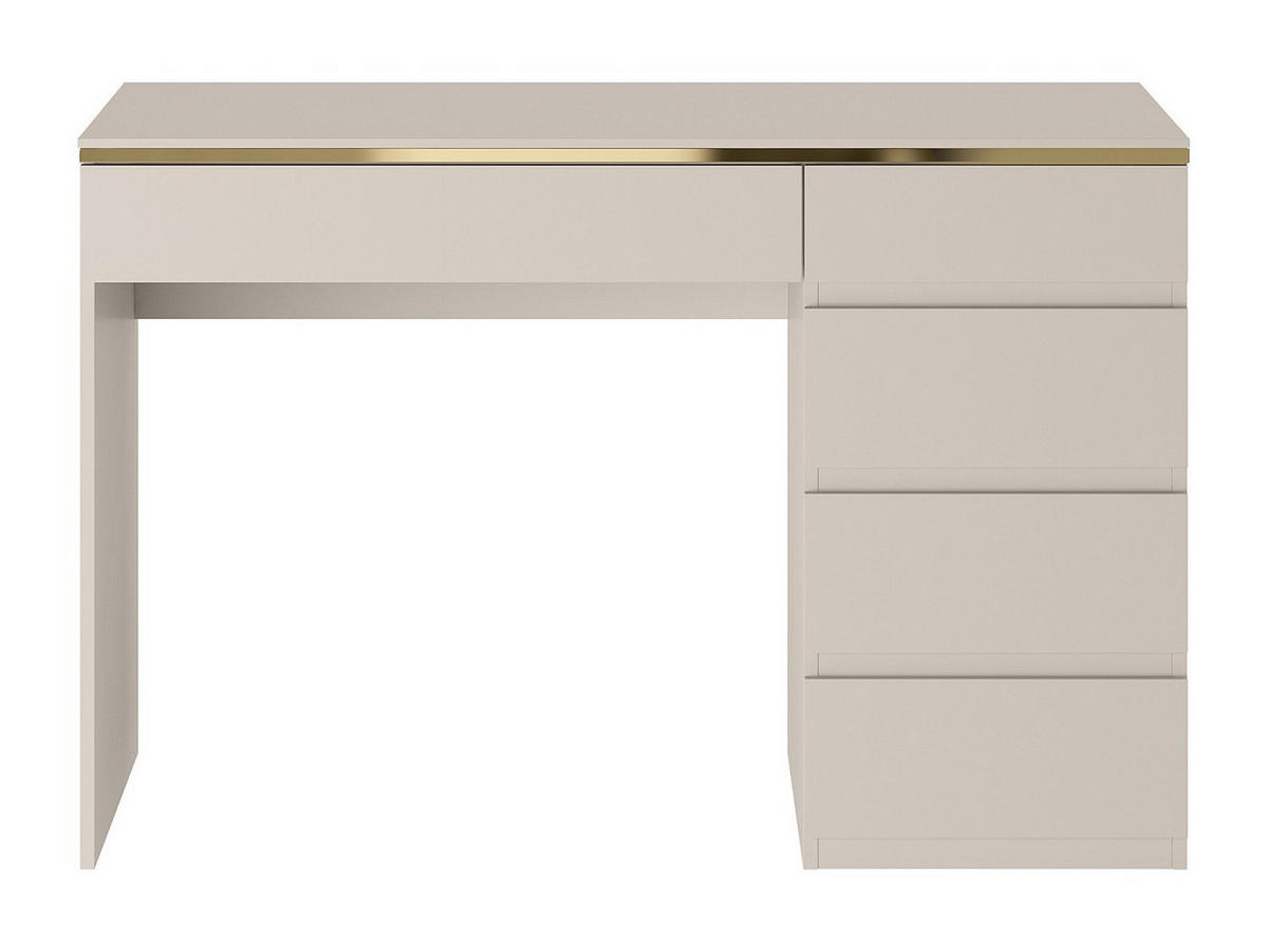 SCHREIBTISCH - 5 Schubladen - Beige & Goldfarben - VUKIA - Beige, Holz (119/55/79.1cm) - Pascal Morabito