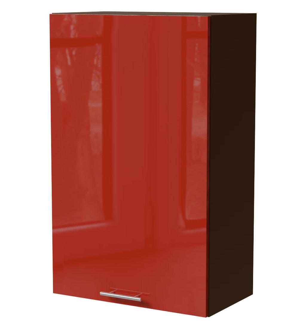 HÄNGESCHRANK Brerra W4/60/1 Lava / RAL 3002 karminrot Hochglanz 60 / 32,5 / 96cm - Dunkelgrau/Rot, Holz/Holzwerkstoff (60/96/32.5cm) - Feldmann-Wohnen