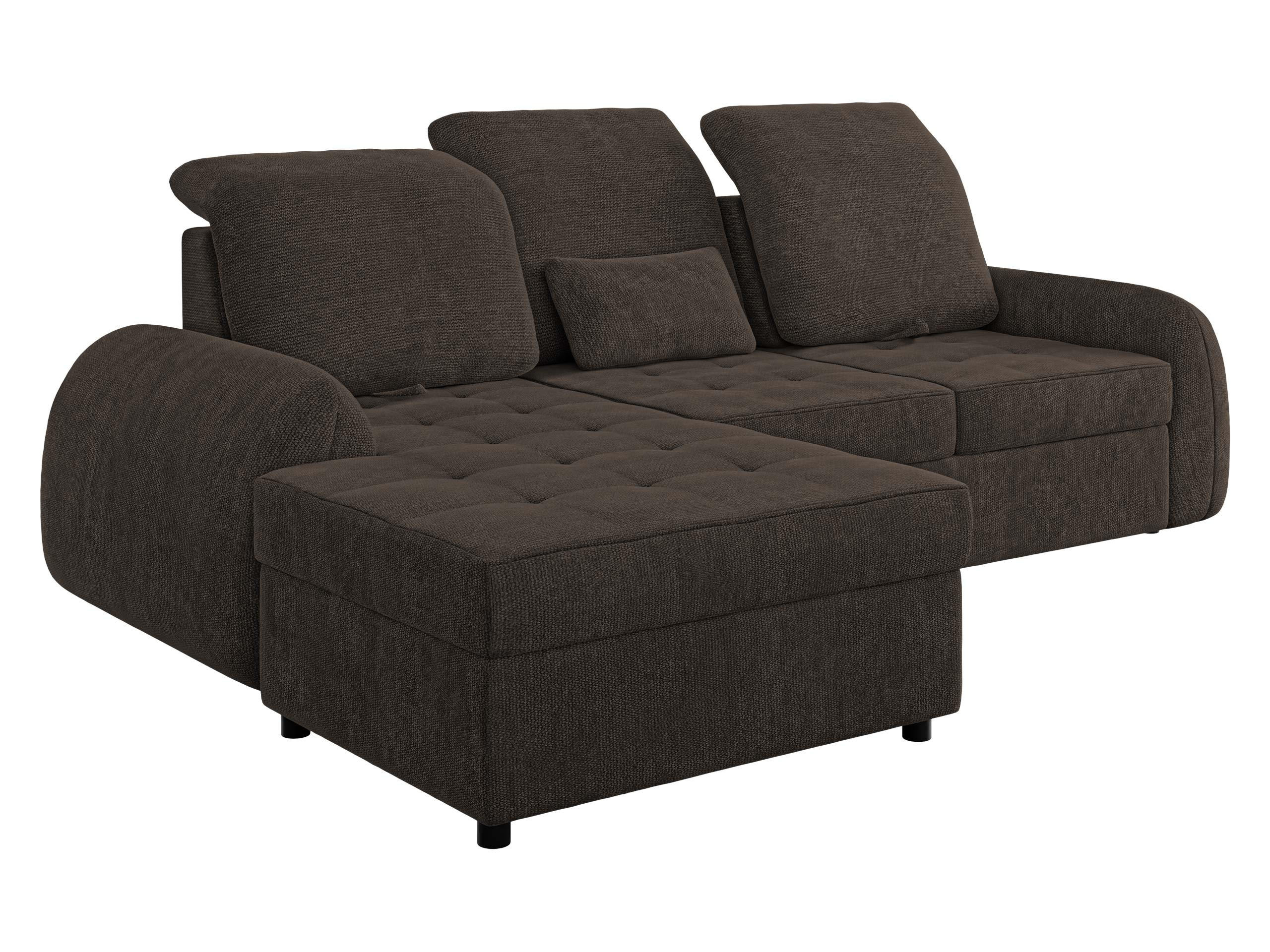 ECKSCHLAFSOFA Soreno, Seite: Links - Dunkelbraun/Schwarz, Holz/Kunststoff (255/176cm) - MIRJAN24