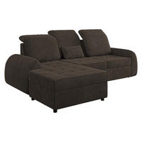 ECKSCHLAFSOFA Soreno, Seite: Links - Dunkelbraun/Schwarz, Holz/Kunststoff (255/176cm) - MIRJAN24