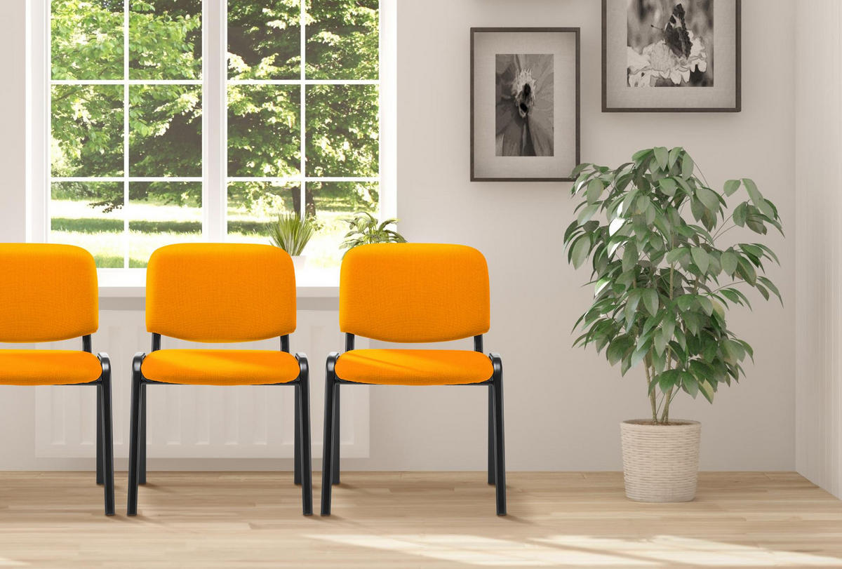 BESUCHERSTUHL Stoff orange - Orange, Textil/Metall (53/83/53cm) - CLP