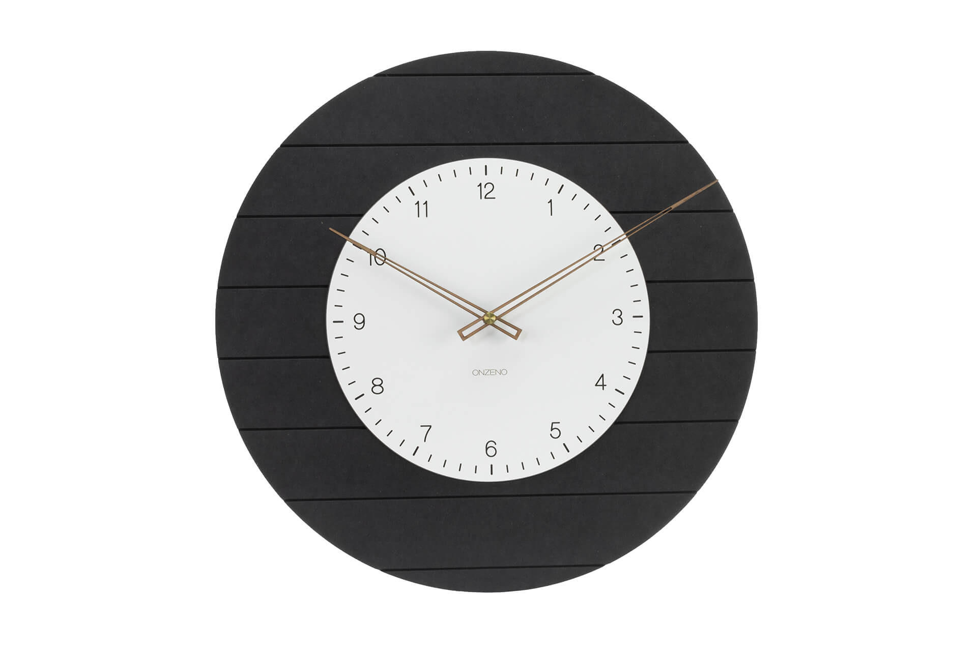WANDUHR Design Schwarz-Weiß 50/50 cm - Schwarz, Holzwerkstoff (1.7/50/1cm) - ONZENO