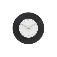 WANDUHR Design Schwarz-Weiß 50/50 cm - Schwarz, Holzwerkstoff (1.7/50/1cm) - ONZENO