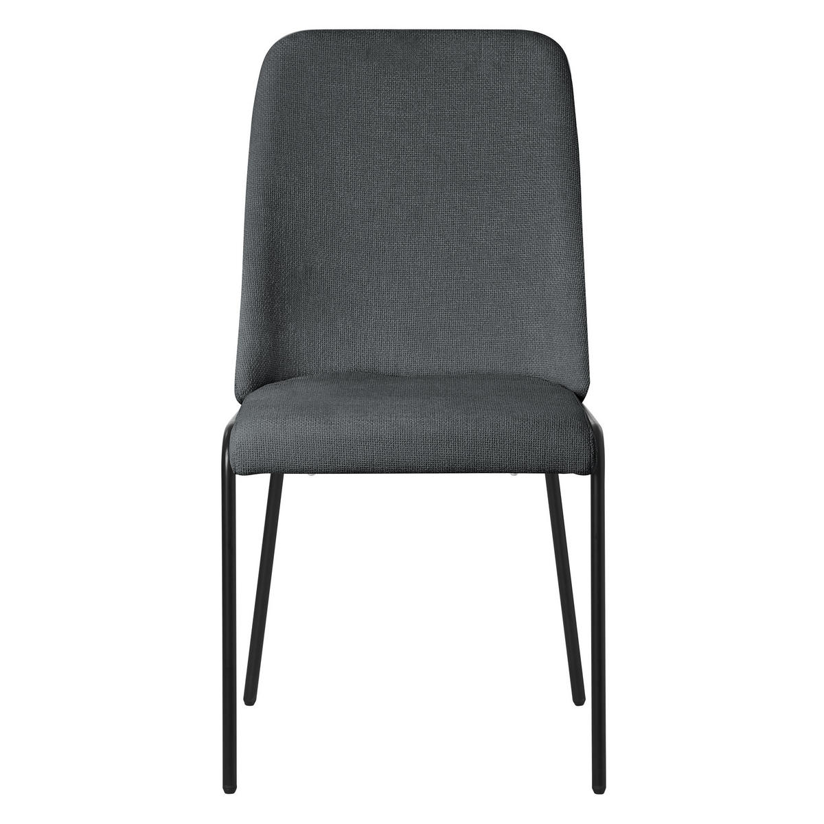 ESSZIMMERSTUHL 6er Set Anthrazit mit Stoffbezug - Anthrazit/Schwarz, Textil/Metall (49/94/62cm) - ML-DESIGN