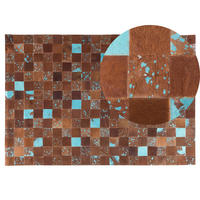 KURZFLOR-TEPPICH Aliaga 200/140 cm - Braun, Fell (140/200cm) - Beliani