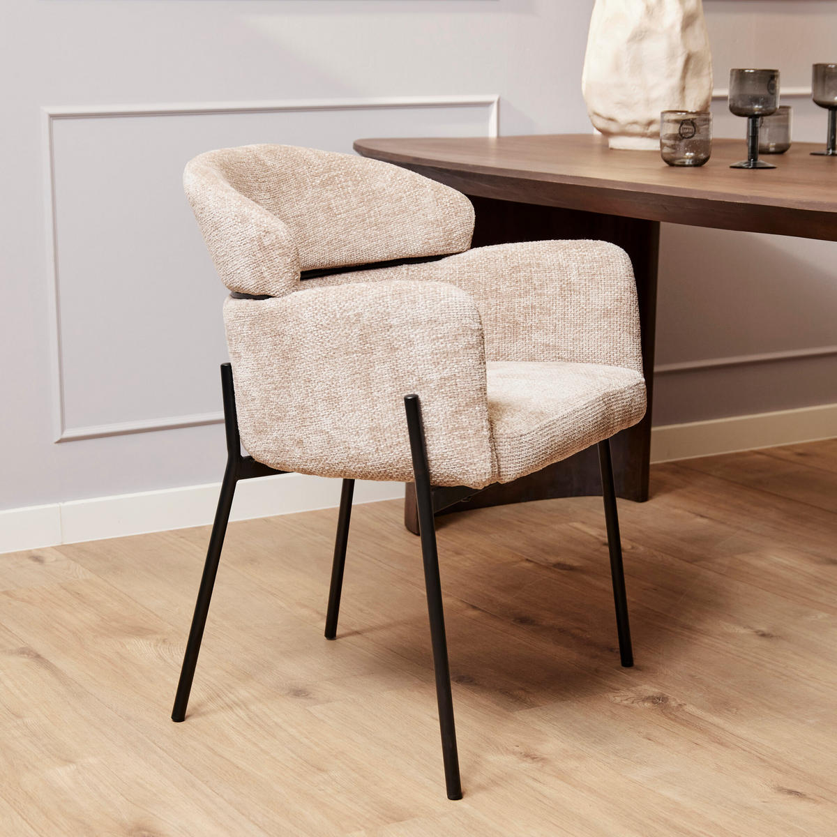 ESSZIMMERSTUHL Otis Beige 60,5/74,5/55 cm - Beige, Textil (74/55/60cm) - Starfurn