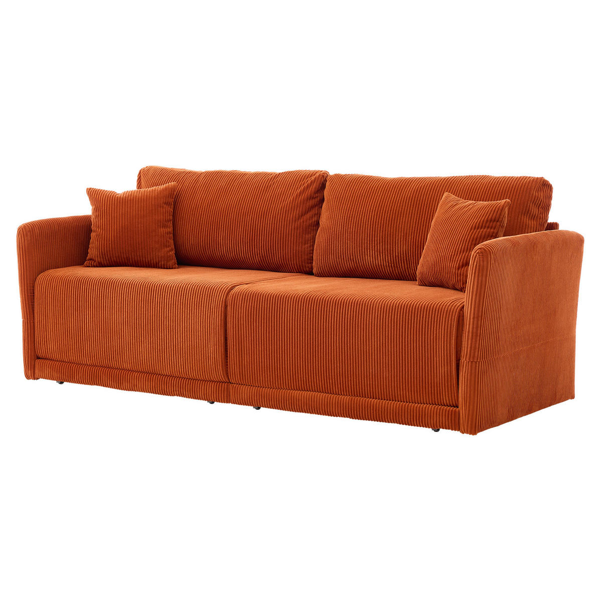 SOFA mit Schlaffunktion 182 cm Orange Cord - Orange, Metall (182/84/88cm) - Meubliv