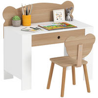 SCHREIBTISCH-SET DE-10474 mit Bärenform & Schublade Naturholz - Naturfarben, Holzwerkstoff (80/74.5/41cm) - ComfortXL