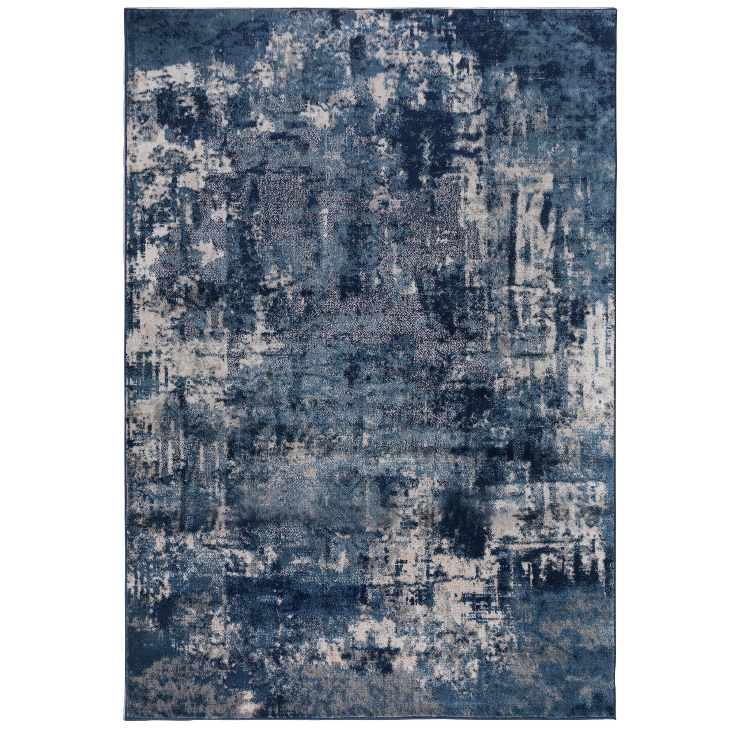 TEPPICH Kunst-Abstrakt-Muster DEE, Blau 80x150 cm - Blau, Textil (80/150cm) - KADIMA DESIGN