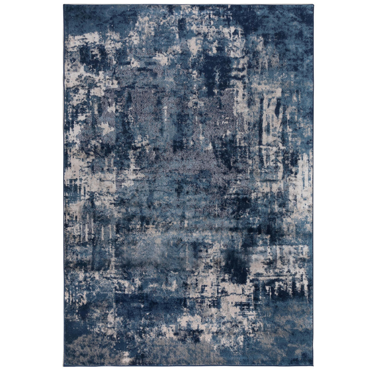 TEPPICH Kunst-Abstrakt-Muster DEE, Blau 80x150 cm - Blau, Textil (80/150cm) - KADIMA DESIGN