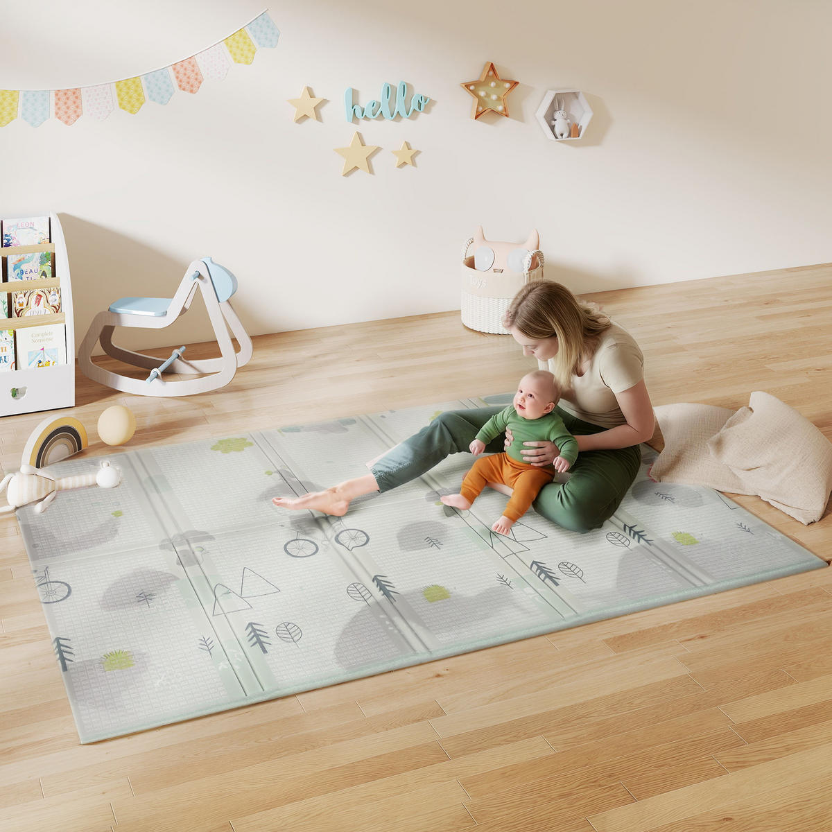 SPIELMATTE DE-18921 faltbar, reversibel, 200x150 cm Multicolor - Multicolor, Kunststoff (150/200cm) - ComfortXL