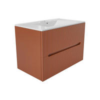 EINZELWASCHTISCH - 80cm x 45.5cm - MDF - terracotta - PAVANI - Braun, Holz (80/55/45.5cm) - Vente-Unique