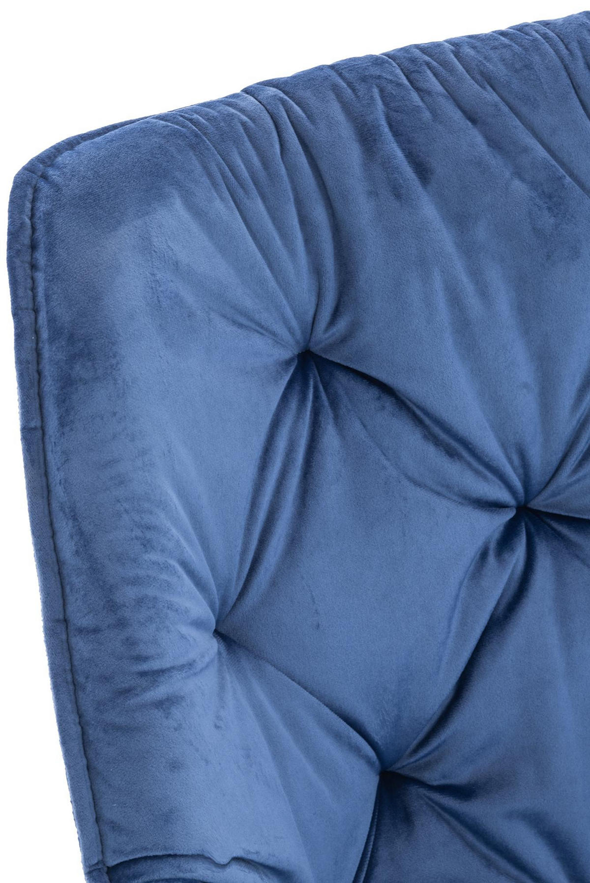 ARMLEHNENSTUHL 2er Set Samt Blau - Blau/Schwarz, Textil/Metall (58/83/62cm) - CLP