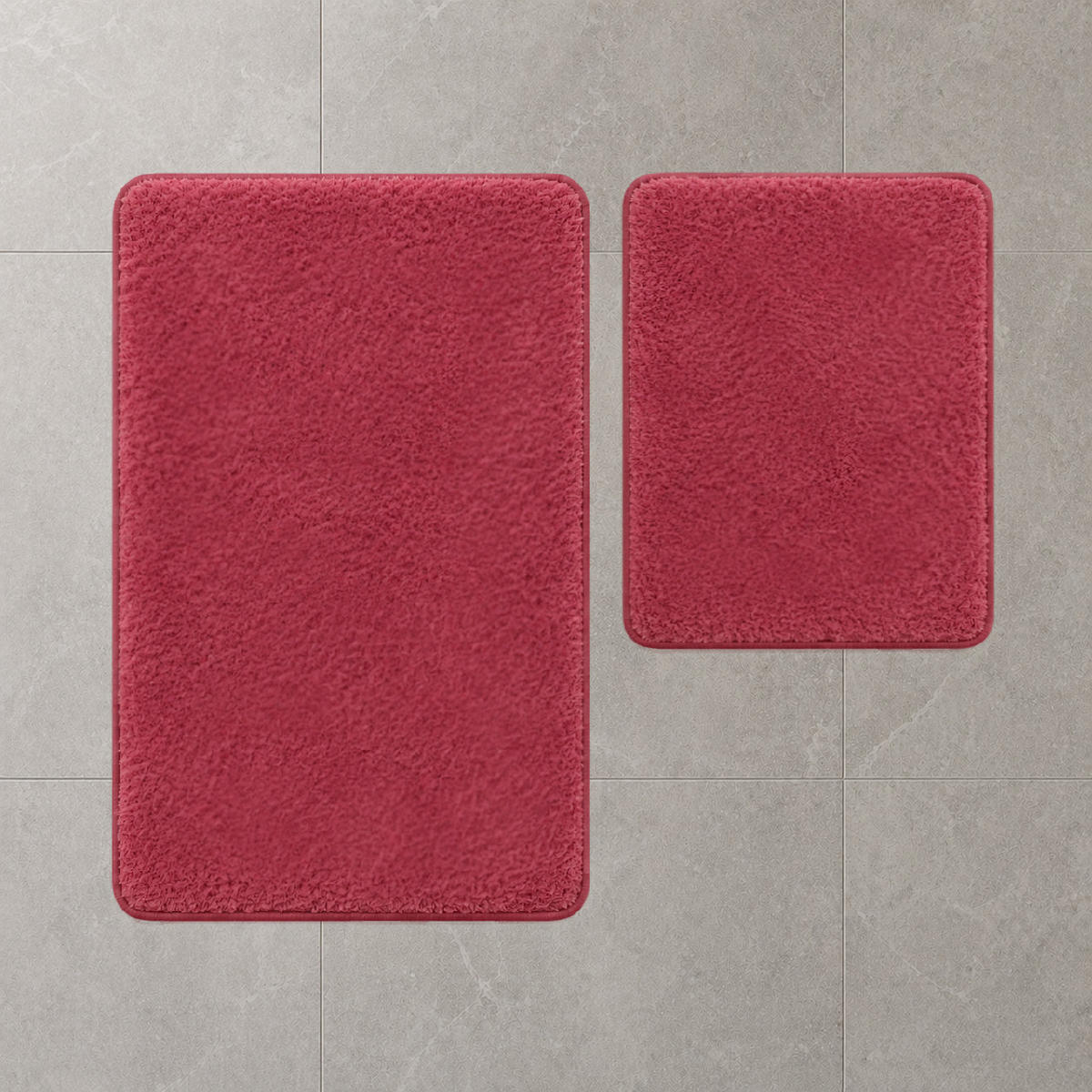 BADEMATTE Set 2tlg UNI ROT - Rot, Textil (60/100cm) - ROLFNERS