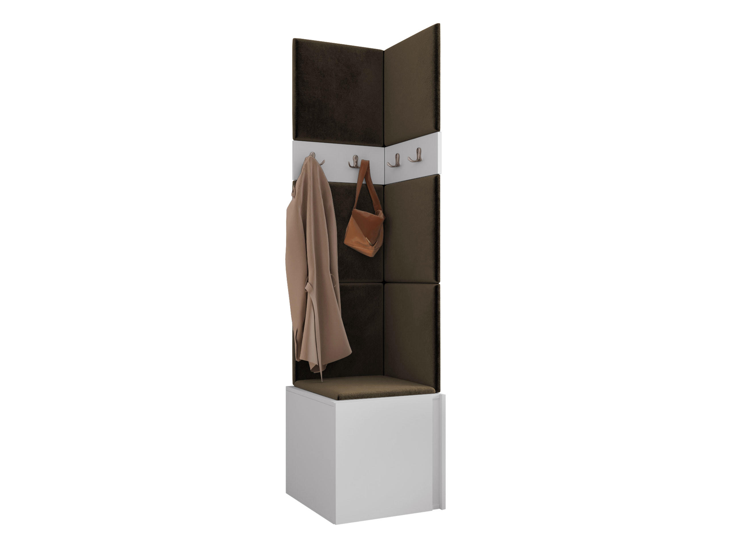 GARDEROBEN-SET Orion XXI - Weiß/Braun, Holzwerkstoff/Kunststoff (42/186/46cm) - MIRJAN24