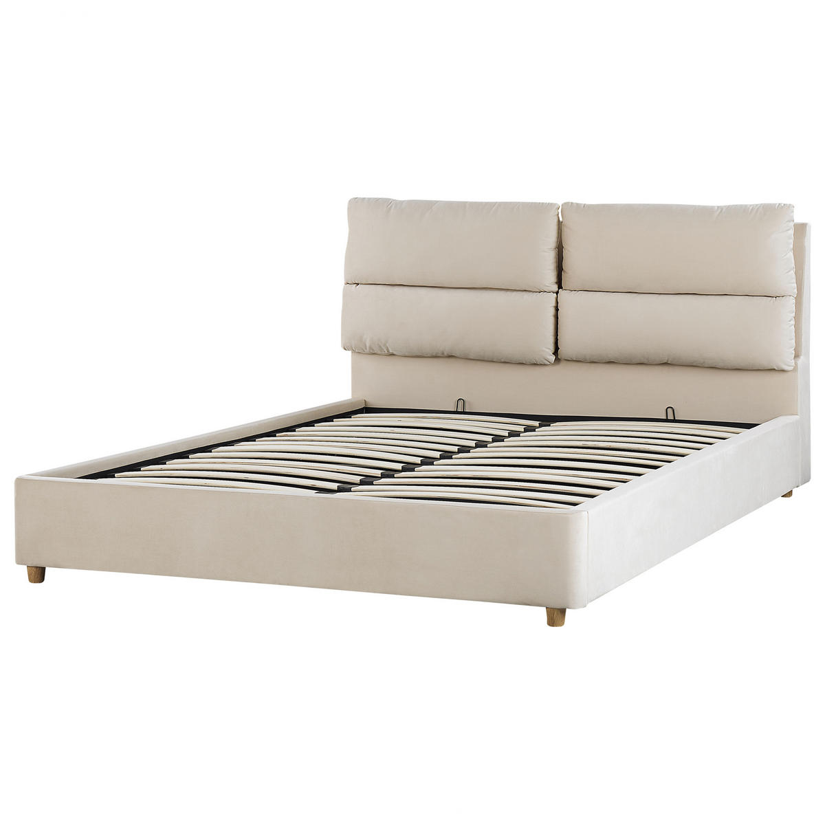 POLSTERBETT 160/200cm Helles Beige Batilly - Beige, Textil (160/200cm) - Beliani