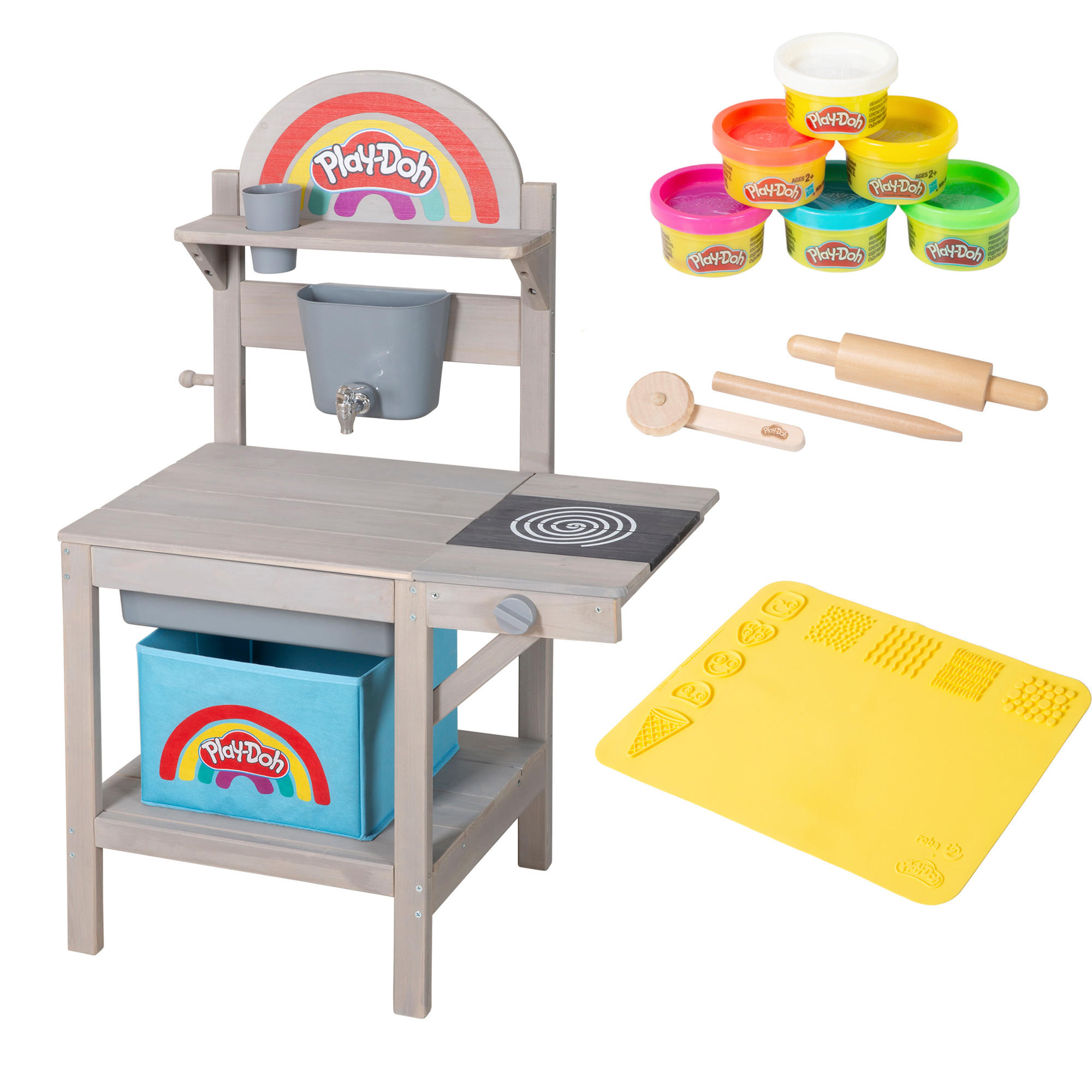 MATSCHKÜCHE roba x Play-Doh - Grau, Holz (65/35cm) - Roba