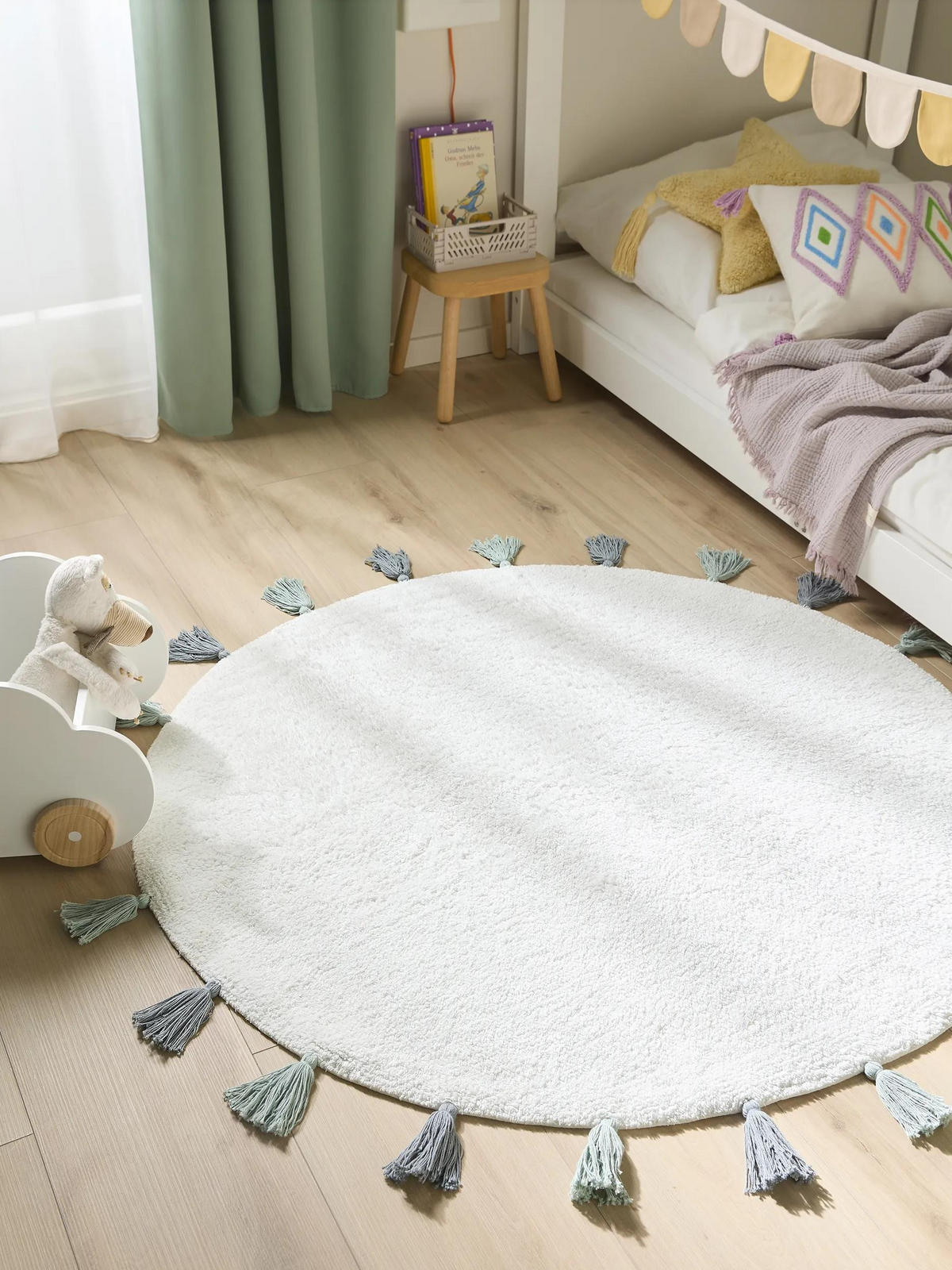 KINDERTEPPICH waschbar Malu Blau ø 80 cm rund - Blau, Textil (80/80cm) - Lytte