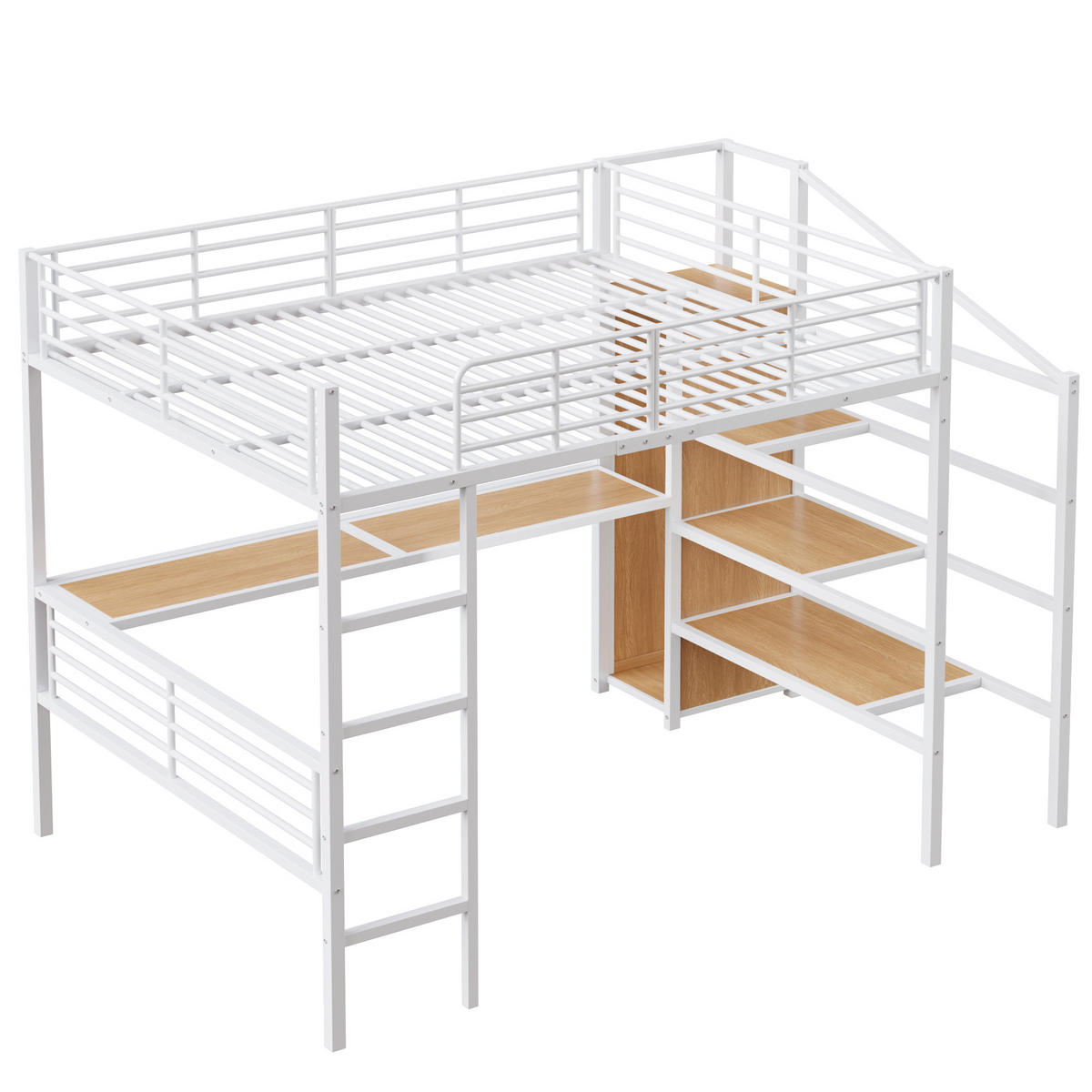 HOCHBETT 140x200 cm Tisch Schrank weiß - Weiß, Metall (140/200cm) - LEBENLANG