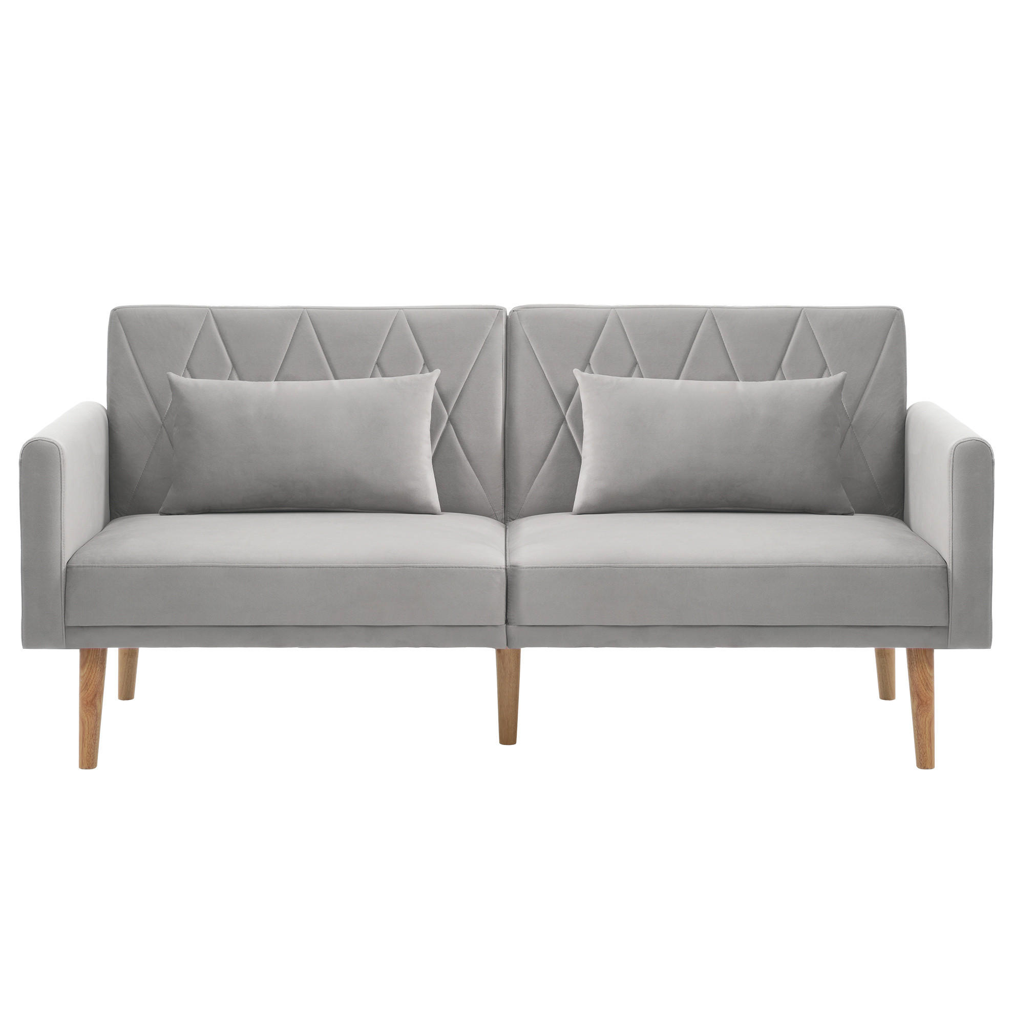 SCHLAFSOFA 180/75/82 cm in Grau – Samtbezug, verstellbare Rückenlehnen - Grau, Textil (180/82/75cm) - BEAOK