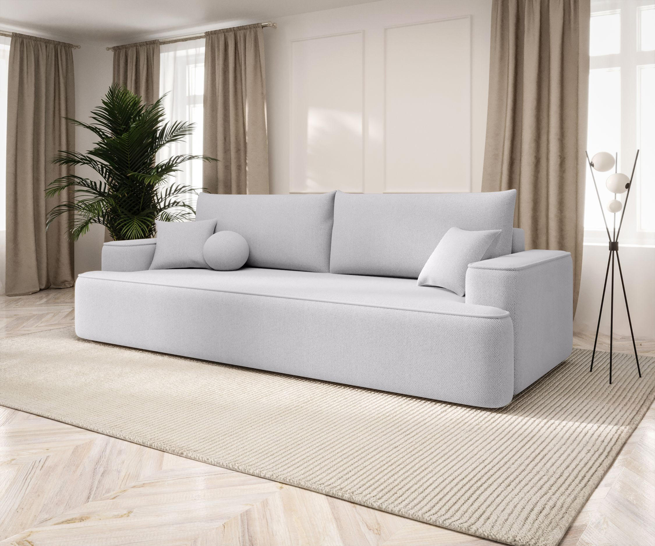 SOFA mit Schlaffunktion FIGO Curio 80 - Hellgrau, Textil (250/75/150cm) - Bedante