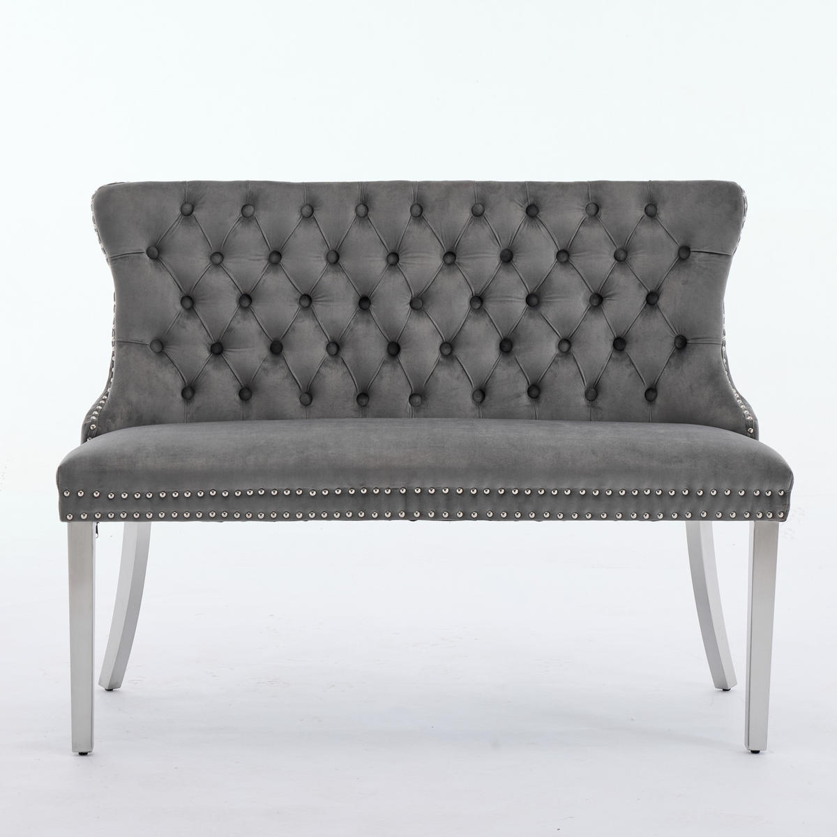 SITZBANK DE-36330 2-Sitzer mit silbernen Beinen Grau - Grau, Metall (116/89.5/58cm) - ComfortXL