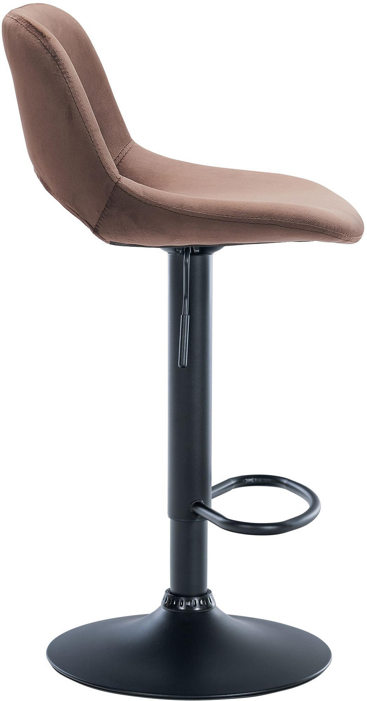 BARHOCKER 2er Set Samt braun - Schwarz/Braun, Textil/Metall (42/86/46cm) - CLP