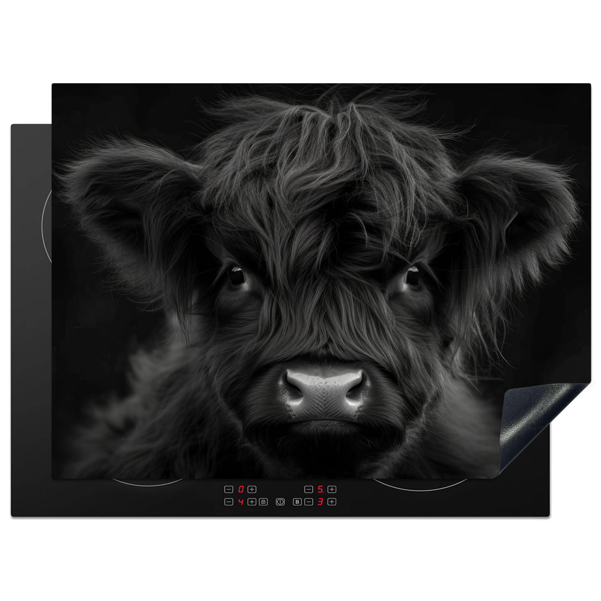ZAŠČITA ZA INDUKCIJSKO PLOŠČO Višinsko govedo 71x52 cm cm - črna, umetna masa (71/52/0.2cm) - MuchoWow
