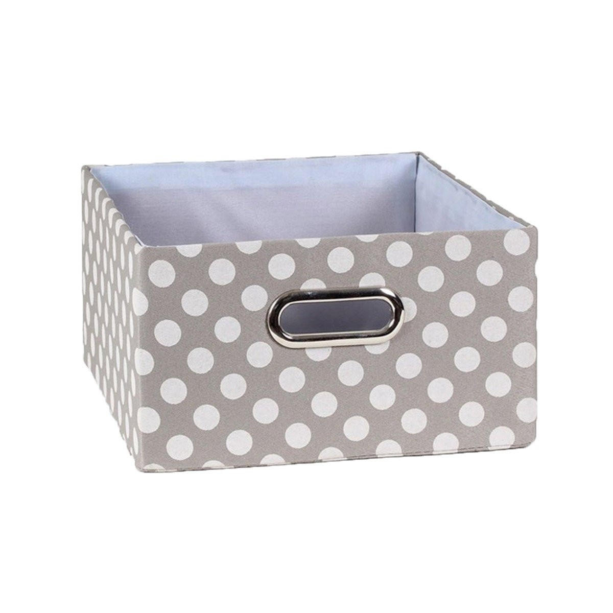STOFFSCHUBLADE grau mit weißen Punkten - 30/27/15 cm - Grau, Textil (27/15/30cm) - Calicosy