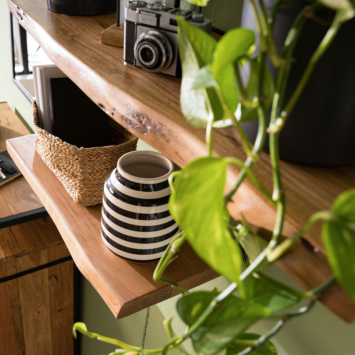 WANDBOARD - Akazie massiv - Akaziefarben, Holz (60/3.5/26cm) - home24