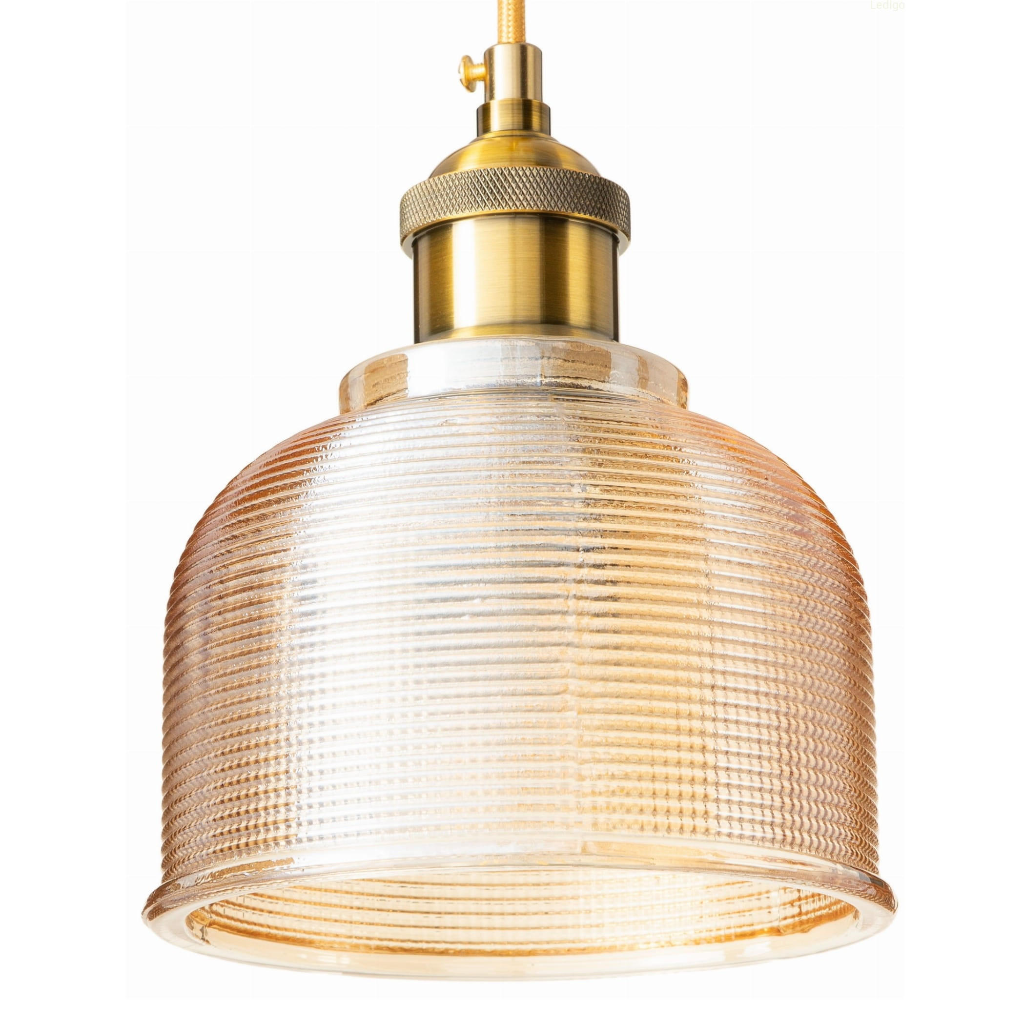 PENDELLEUCHTE Bell - Goldfarben/Bernsteinfarben, Glas/Metall (15/15/110cm) - kiki design