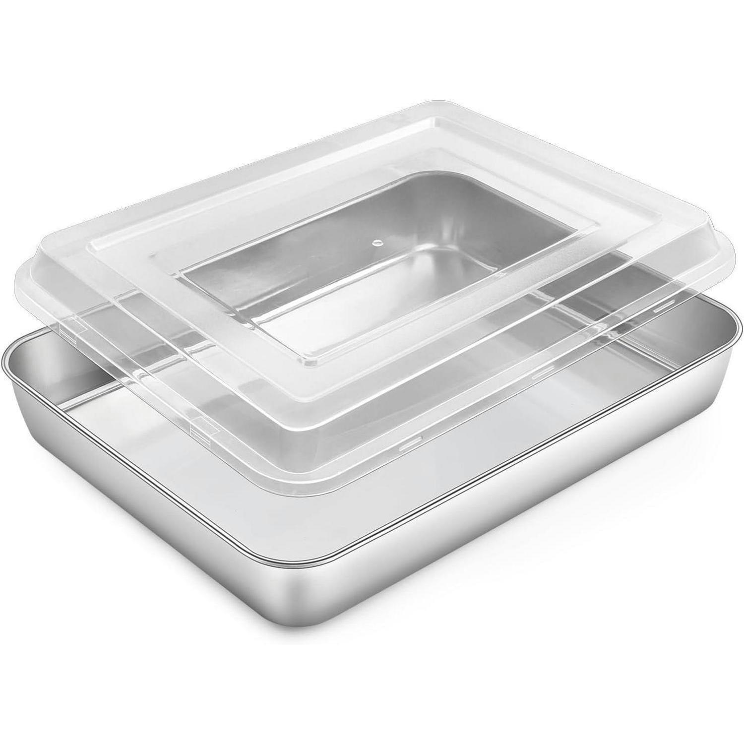 BACKBLECH mit Deckel 31,6 x 24,7 x 4,8 cm - Silberfarben, Metall (24.7/4.8/31.6cm)