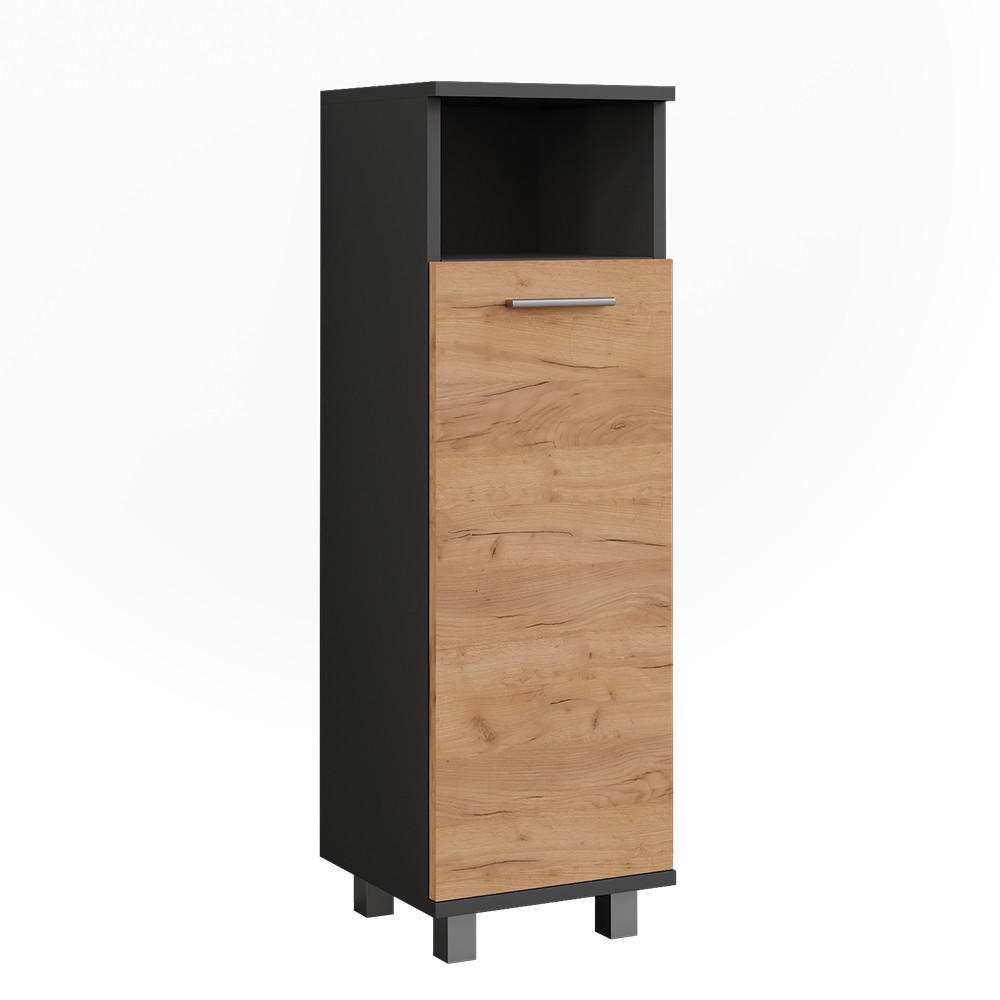 MIDISK&Aring;P Ilias Goldkraft ek/antracit 30.2x95 cm med 2 d&ouml;rrar Honungsek, Antracit 95/30.2/30 cm