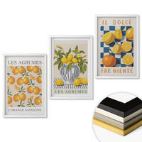 WANDBILDER 3er-Set - 40x60 cm Weißer Rahmen - Retro gelbe Zitrusfrüchte - Weiß, Kunststoff (40/60cm) - ArtPrintCave