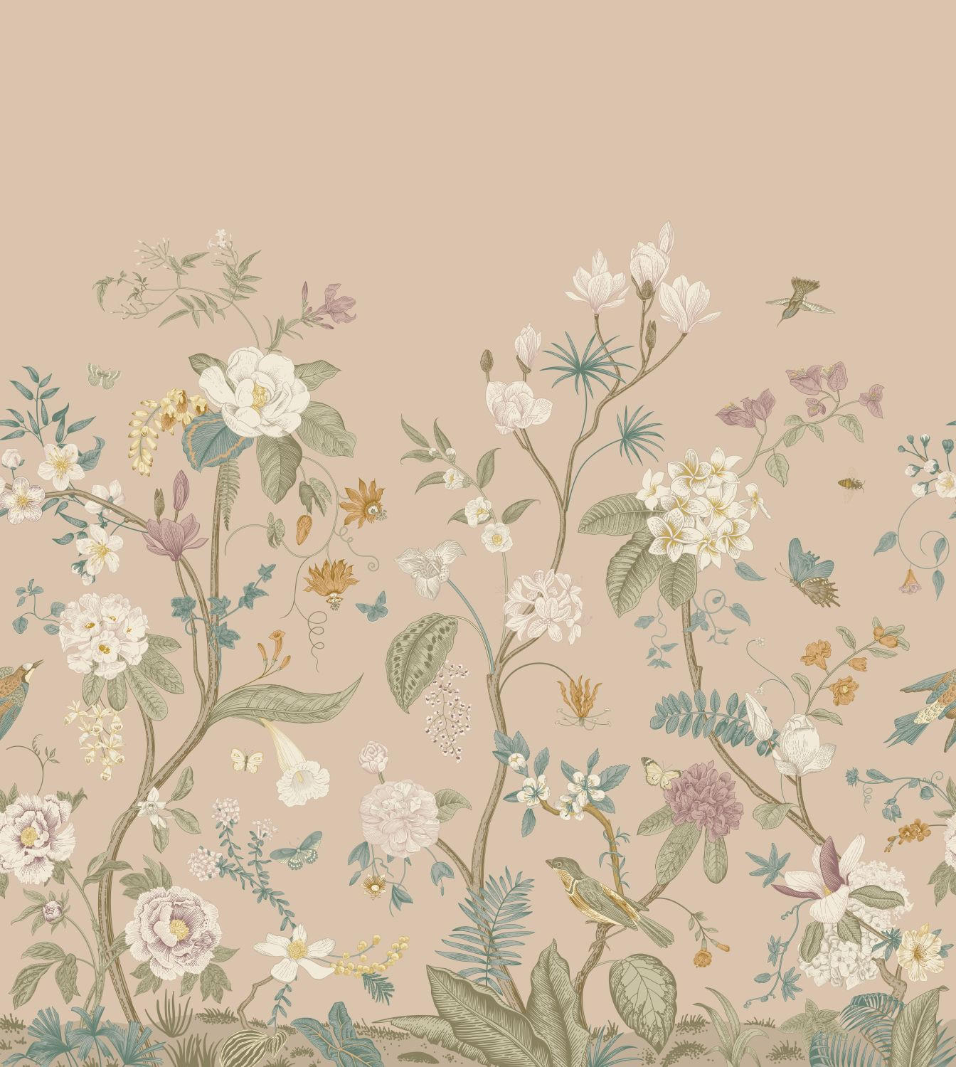 FOTOTAPETE Blumen 2.5 x 2.79 m - Pink, Papier (250/279cm) - ESTAhome
