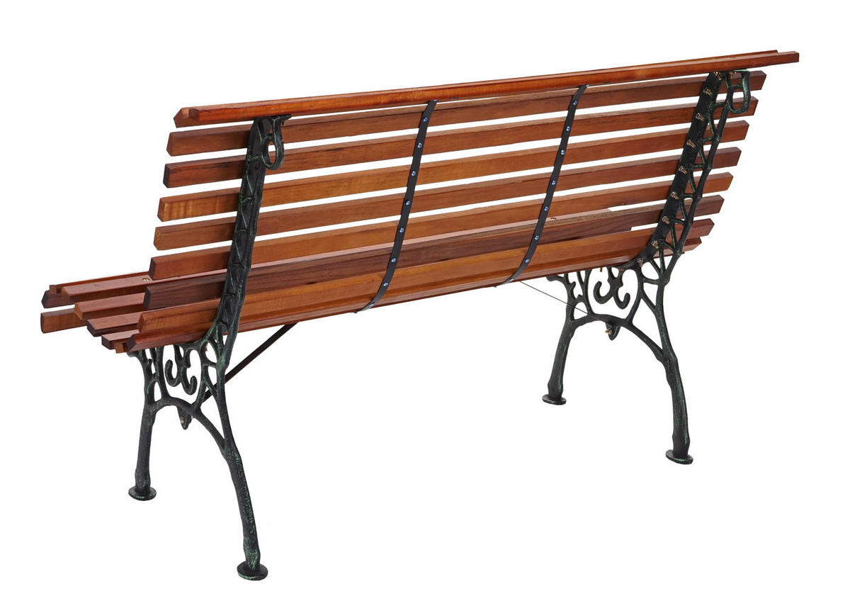 GARTENBANK 2-SITZER Schwarz, Teak Dekor - Schwarz/Teakfarben, Holz (122/80/70cm) - MCW