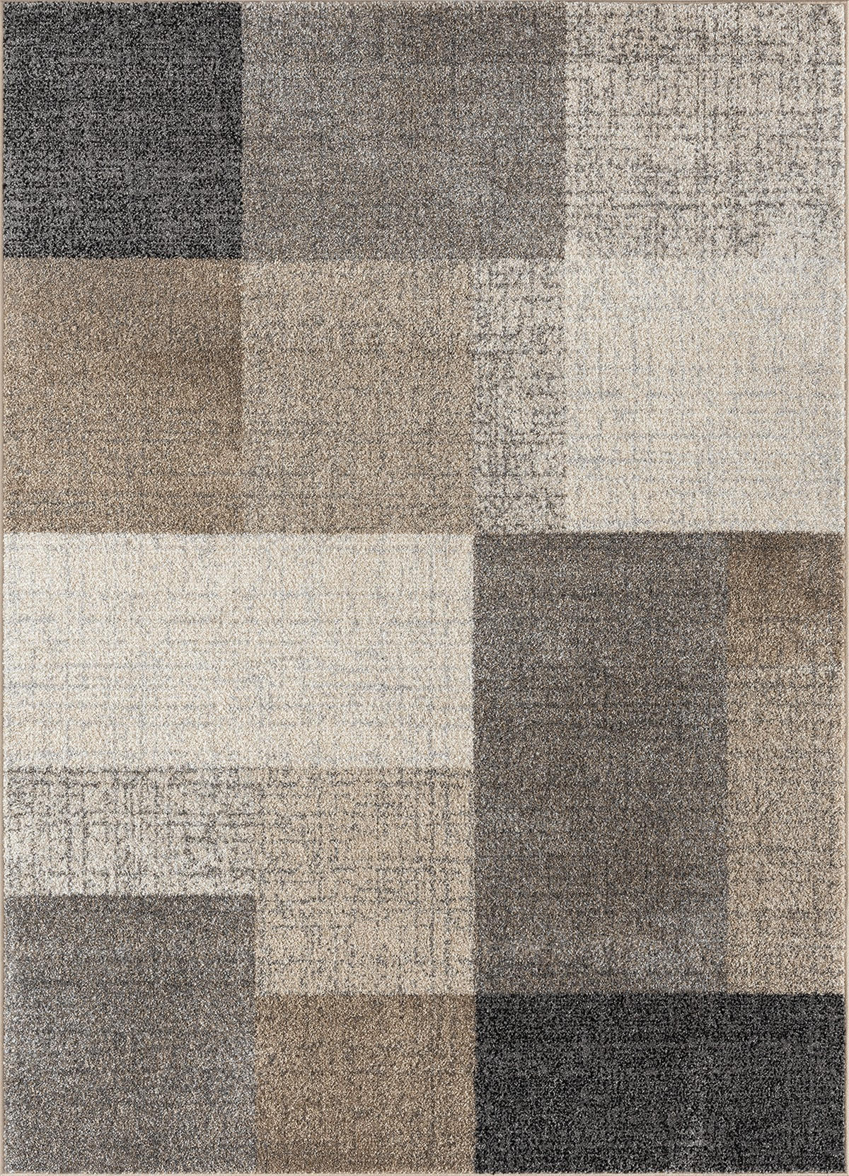 TEPPICH Niederflor Patchwork THUR Polypropylen Grau 140 x 200 cm - Beige, Textil (140/200cm) - KADIMA DESIGN