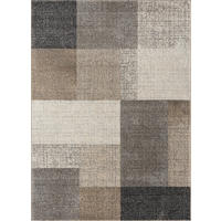 TEPPICH Niederflor Patchwork THUR Polypropylen Grau 140 x 200 cm - Beige, Textil (140/200cm) - KADIMA DESIGN