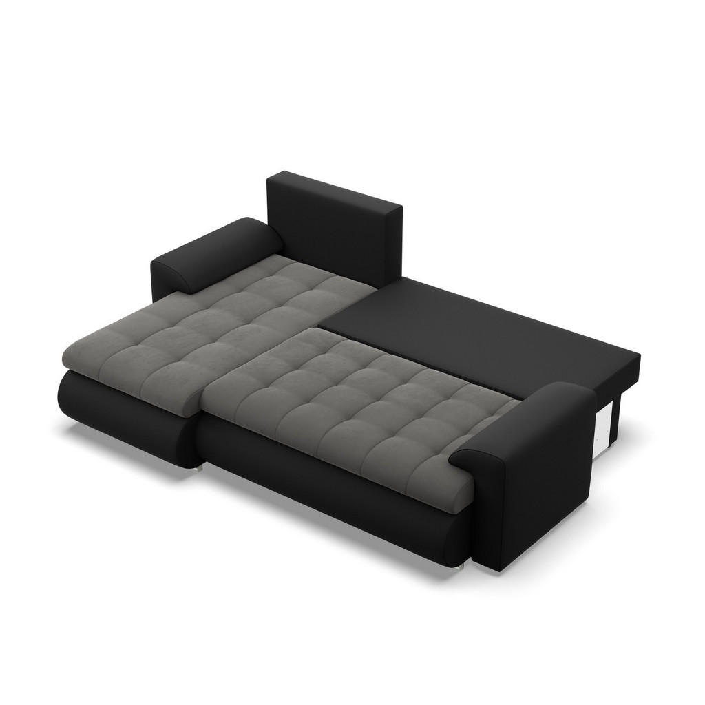 Thumbnail - Mebligo Ecksofa, Dunkelgrau, Schwarz, Textil, 3-Sitzer, L-Form, 230x159 cm, Wohnzimmer, Sofas & Couches, Wohnlandschafte...